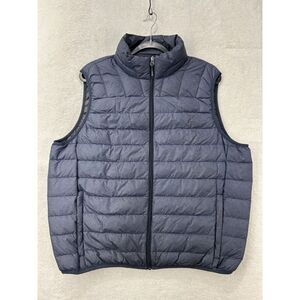 HAWKE & CO Vest Men L Blue Quilted Nylon Down Lightweight Packable‎ Layers